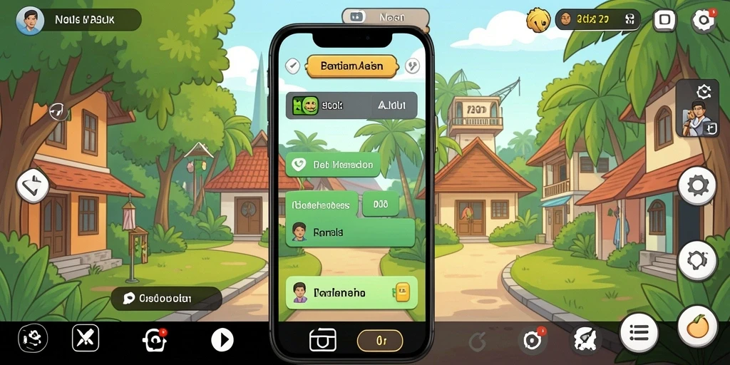 Screenshot menampilkan antarmuka permainan yang modern.